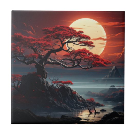 Bonsai-Baum Fliese (Vorderseite)