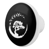 Bonsai Baum japanisch enso Kreis Vögel lange Ärmel Keramikknauf (Rechts)