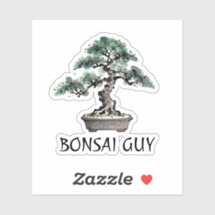 Bonsai-Baum Japanische Sumi-E-Tinte Kunst Personal Aufkleber
