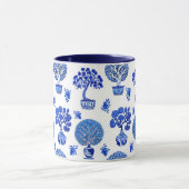 Bonsai Baummuster in Kobalt Blau und Weiß Tasse (Zentrum)