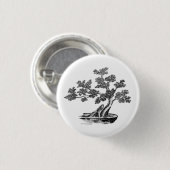 Bonsai - Chinesischer Stil - Schwarzweiß Button (Vorne & Hinten)