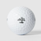 Bonsai - Chinesischer Stil - Schwarzweiß Golfball (Vorderseite)