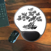 Bonsai - Chinesischer Stil - Schwarzweiß Mousepad