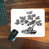 Bonsai - Chinesischer Stil - Schwarzweiß Mousepad