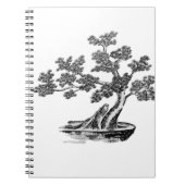 Bonsai - Chinesischer Stil - Schwarzweiß Notizblock (Vorderseite)