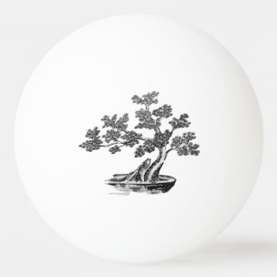 Bonsai - Chinesischer Stil - Schwarzweiß Tischtennisball