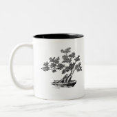 Bonsai - Chinesischer Stil - Schwarzweiß Zweifarbige Tasse (Links)
