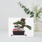 Bonsai Christmas Tree Feiertagspostkarte (Stehend Vorderseite)