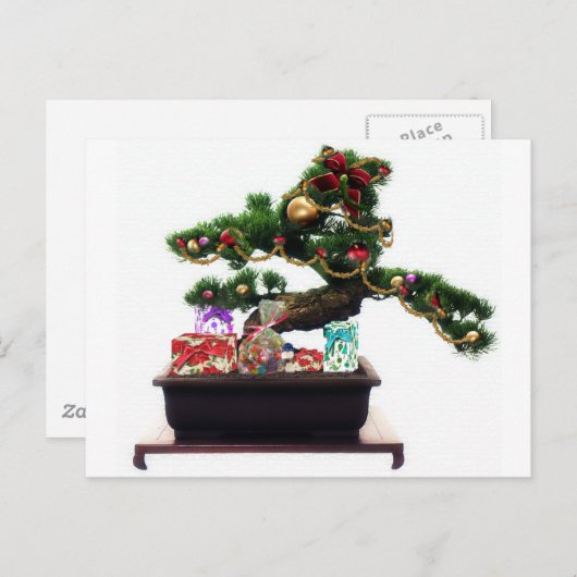 Bonsai Christmas Tree Feiertagspostkarte (Vorne/Hinten)