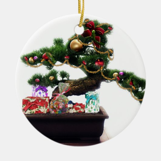 Bonsai Christmas Tree Keramikornament (Vorne)