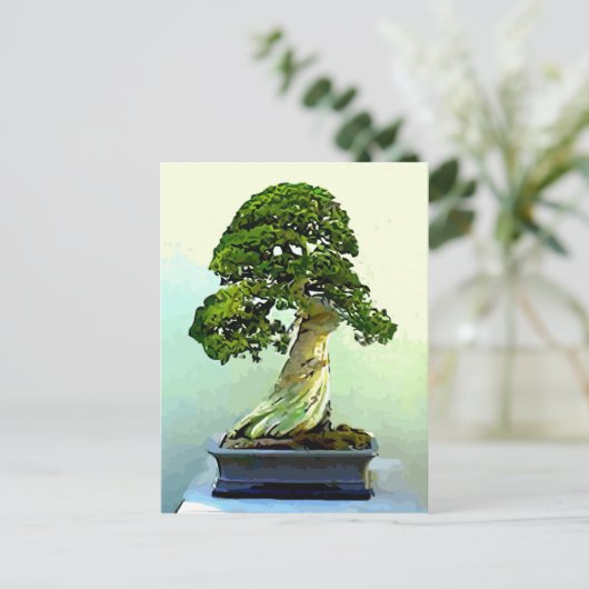 Bonsai Cypress Tree Postkarte (Stehend Vorderseite)