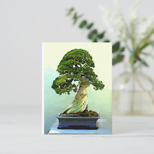 Bonsai Cypress Tree Postkarte (Stehend Vorderseite)