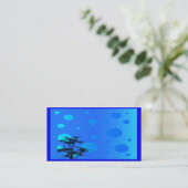Bonsai in Blue Business Card Visitenkarte (Stehend Vorderseite)