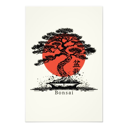 Bonsai Japanisches Kanji Personalisiert Fotodruck (Vorne)