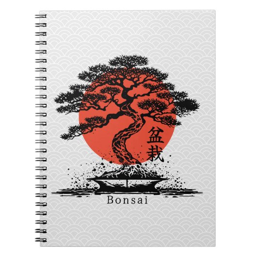 Bonsai Japanisches Kanji Personalisiert Notizblock (Vorderseite)