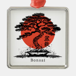 Bonsai Japanisches Kanji Personalisiert Ornament Aus Metall