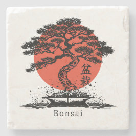 Bonsai Japanisches Kanji Personalisiert Steinuntersetzer