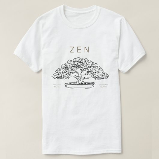 Bonsai, japanisches Thema minimalistisch T-Shirt (Design vorne)
