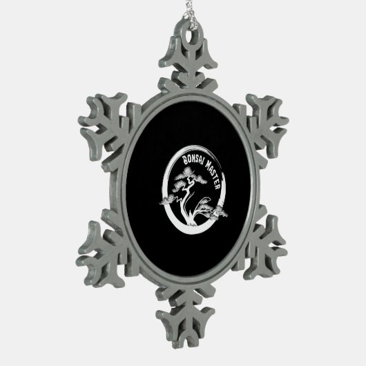 bonsai master japanisch bonsai tree art circle schneeflocken Zinn-Ornament (Links)