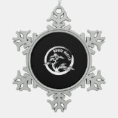 bonsai master japanisch bonsai tree art circle schneeflocken Zinn-Ornament (Vorderseite)