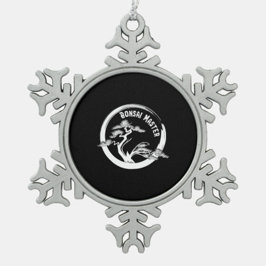 bonsai master japanisch bonsai tree art circle schneeflocken Zinn-Ornament (Vorderseite)