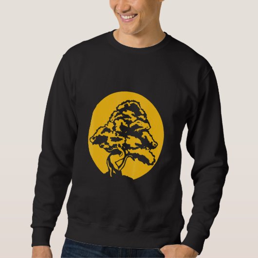 Bonsai mit Sonnenuntergang Sweatshirt (Vorderseite)