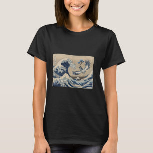 BONSAI Owl spielt in der Großen Welle (Hokusais Uk T-Shirt