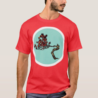 Bonsai Red auf Green T-Shirt