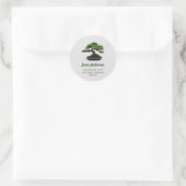 Bonsai Rücksendeadresse Runder Aufkleber (Tasche)