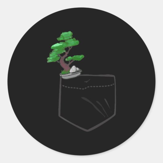 Bonsai Runder Aufkleber (Vorderseite)