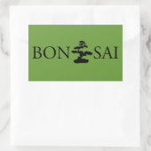 Bonsai Silhouette Rechteckiger Aufkleber (Tasche)