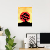 Bonsai Sunset Poster (Heimbüro)