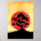 Bonsai Sunset Poster (Vorne)
