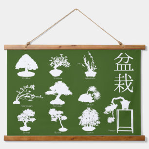 Bonsai Tree Basic Styles 10 Wandteppich Mit Holzrahmen