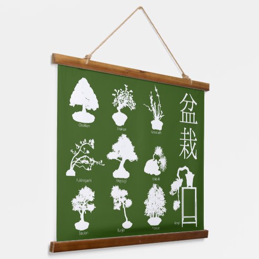 Bonsai Tree Basic Styles 10 Wandteppich Mit Holzrahmen (Gewinkelt)