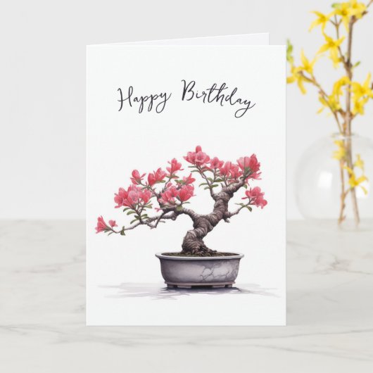 Bonsai Tree Birthday Karte (Gelbe Blume)