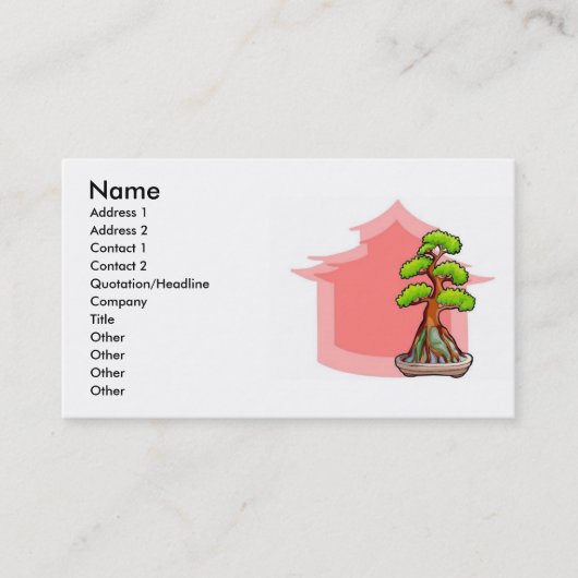 Bonsai Tree Business Card Visitenkarte (Vorderseite)