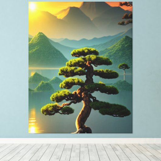 Bonsai Tree Canvas Print Leinwanddruck (Insitu (Holzboden))