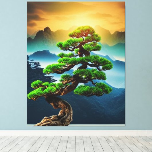 Bonsai Tree Canvas Print Leinwanddruck (Insitu (Holzboden))