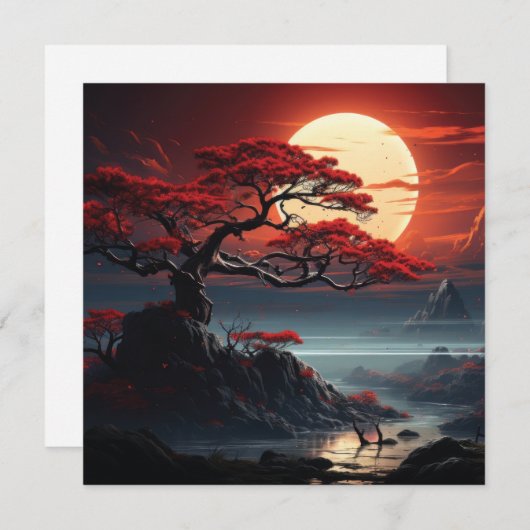 Bonsai Tree Einladung (Vorne/Hinten)