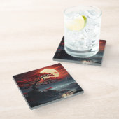 Bonsai Tree Glasuntersetzer (Schrägansicht)