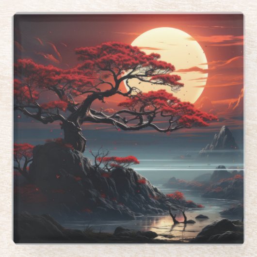 Bonsai Tree Glasuntersetzer (Vorderseite)