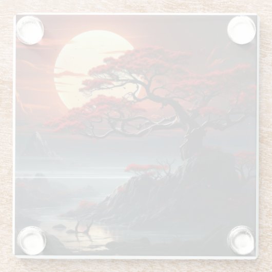 Bonsai Tree Glasuntersetzer (Rückseite)