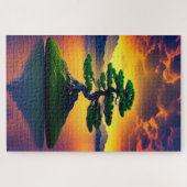 Bonsai Tree im Sunset Jigsaw Puzzle (Horizontal)