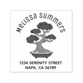 Bonsai Tree in a Tray Arch Address, Etched Permastempel (Design)