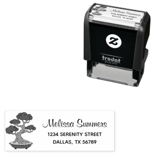 Bonsai Tree in einer Tray-Adresse, Etched Permastempel (Beispiel)