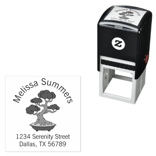 Bonsai Tree in einer Tray Arch-Adresse, Etched Permastempel (Beispiel)