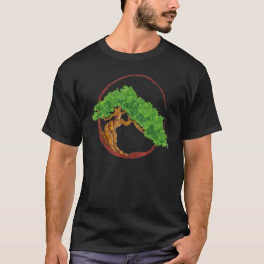 Bonsai.Tree In Japanese Zen Buddhist T-Shirt (Vorderseite)