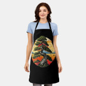 Bonsai Tree in Japanisch Zen buddhist Enso Circle Schürze (Getragen)