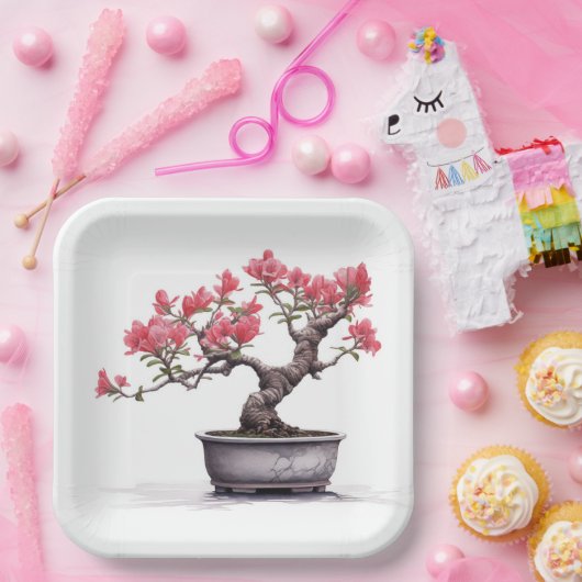 Bonsai Tree in Pot Pappteller (Party)